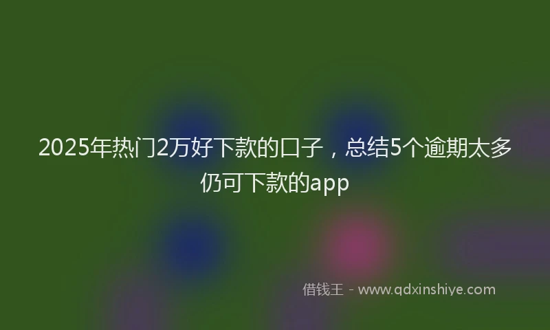 2025年热门2万好下款的口子，总结5个逾期太多仍可下款的app