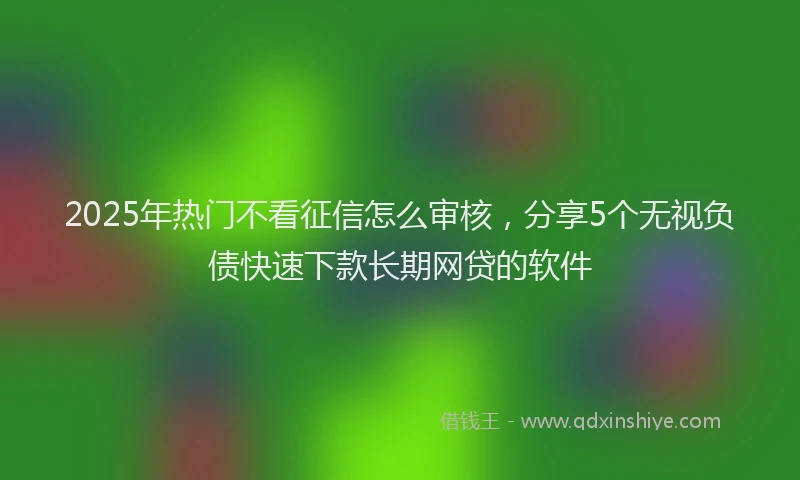 2025年热门不看征信怎么审核，分享5个无视负债快速下款长期网贷的软件