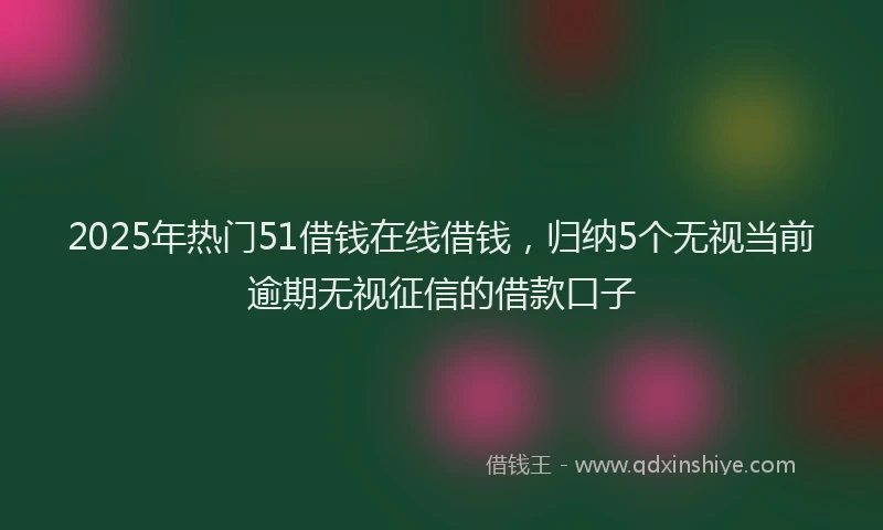 2025年热门51借钱在线借钱，归纳5个无视当前逾期无视征信的借款口子