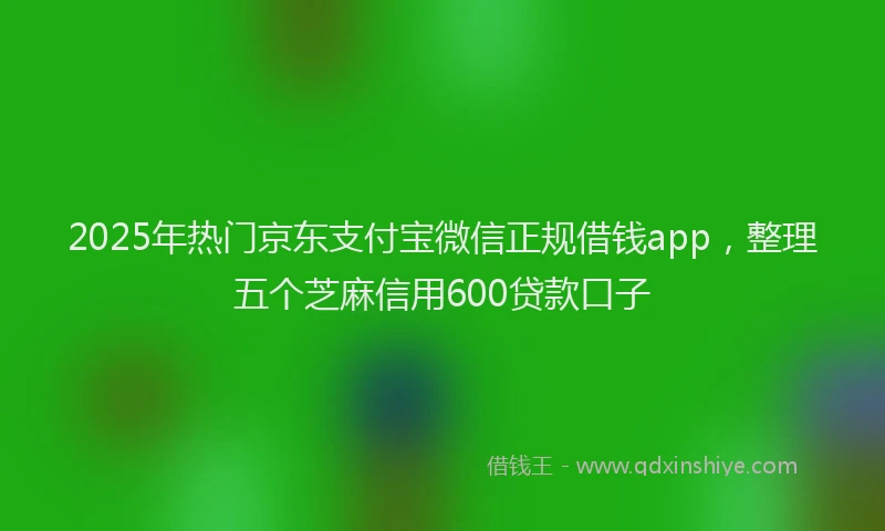 2025年热门京东支付宝微信正规借钱app，整理五个芝麻信用600贷款口子