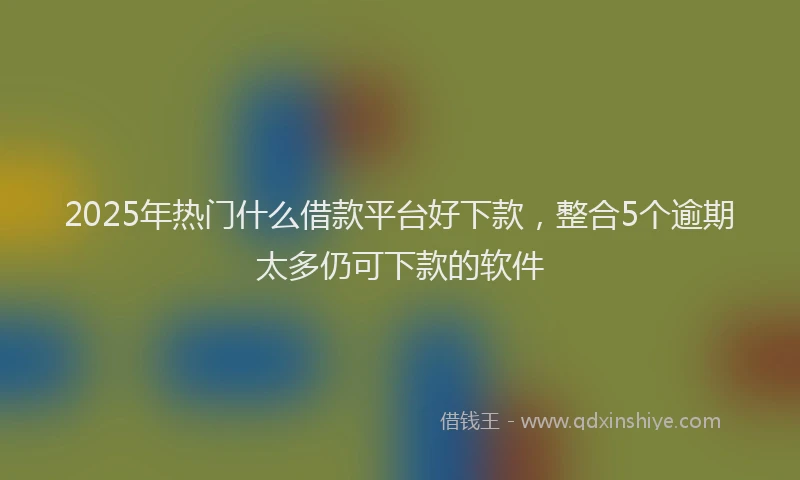 2025年热门什么借款平台好下款，整合5个逾期太多仍可下款的软件