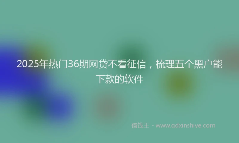 2025年热门36期网贷不看征信，梳理五个黑户能下款的软件