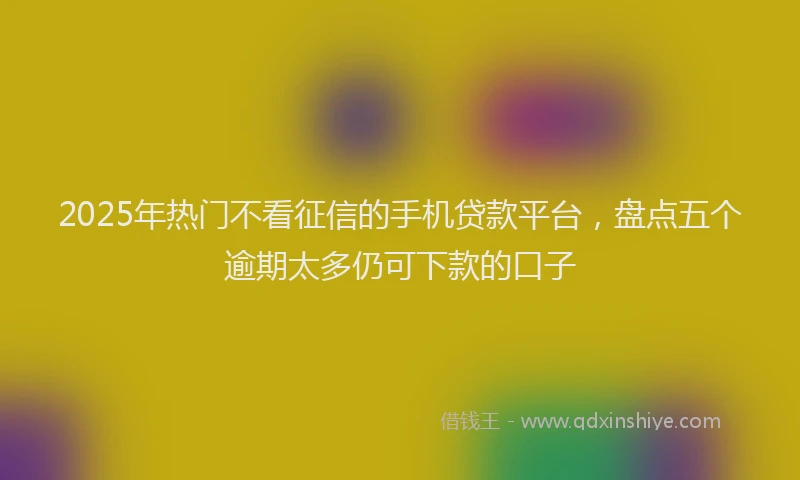 2025年热门不看征信的手机贷款平台，盘点五个逾期太多仍可下款的口子