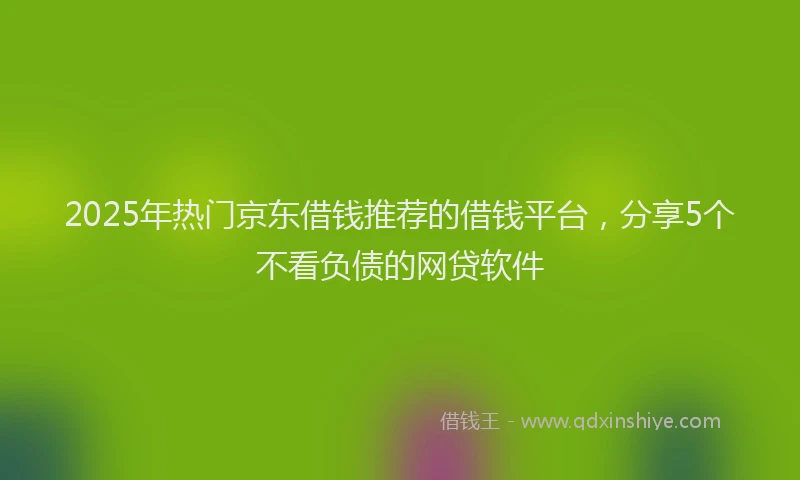 2025年热门京东借钱推荐的借钱平台，分享5个不看负债的网贷软件