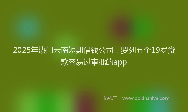 2025年热门云南短期借钱公司，罗列五个19岁贷款容易过审批的app