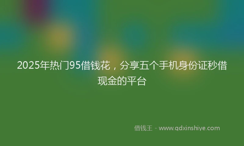 2025年热门95借钱花，分享五个手机身份证秒借现金的平台