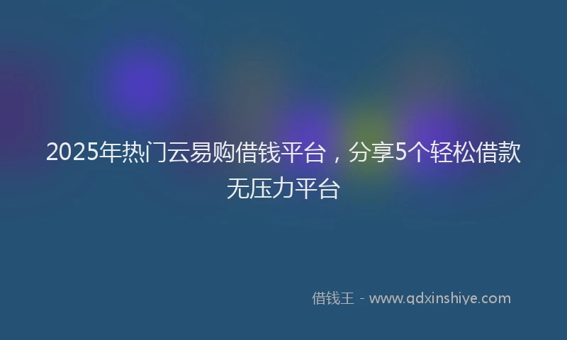2025年热门云易购借钱平台，分享5个轻松借款无压力平台