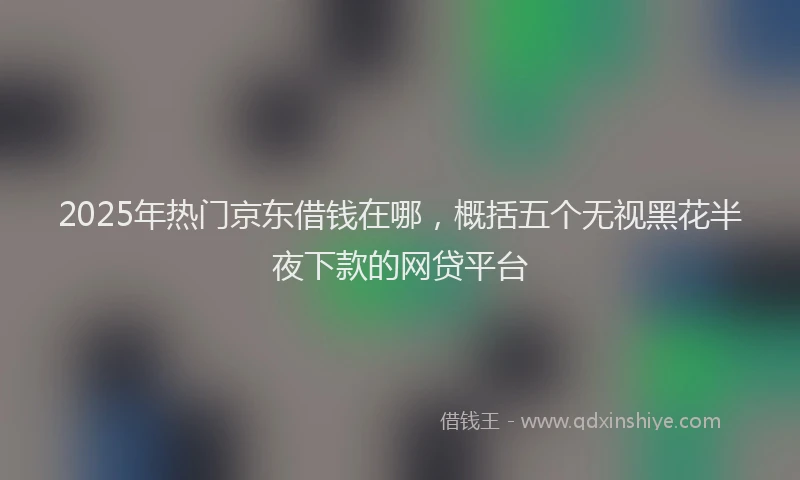 2025年热门京东借钱在哪，概括五个无视黑花半夜下款的网贷平台