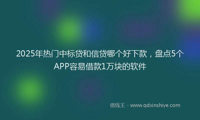 2025年热门中标贷和信贷哪个好下款，盘点5个APP容易借款1万块的软件