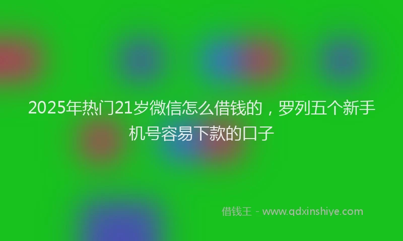 2025年热门21岁微信怎么借钱的，罗列五个新手机号容易下款的口子