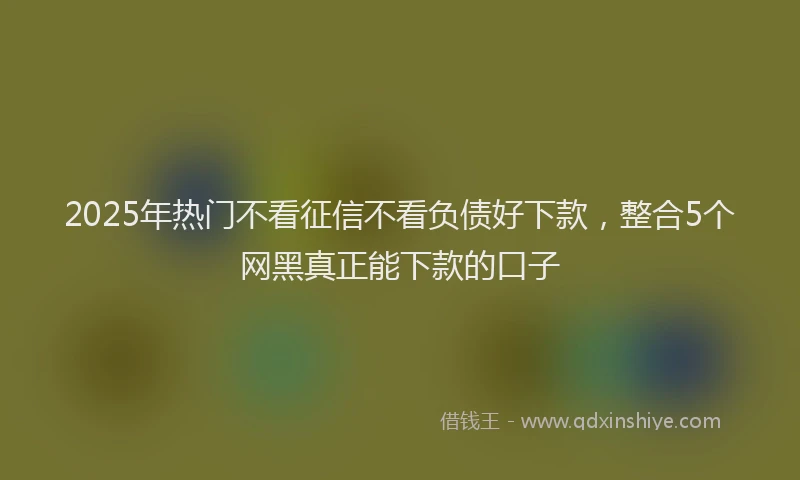 2025年热门不看征信不看负债好下款，整合5个网黑真正能下款的口子