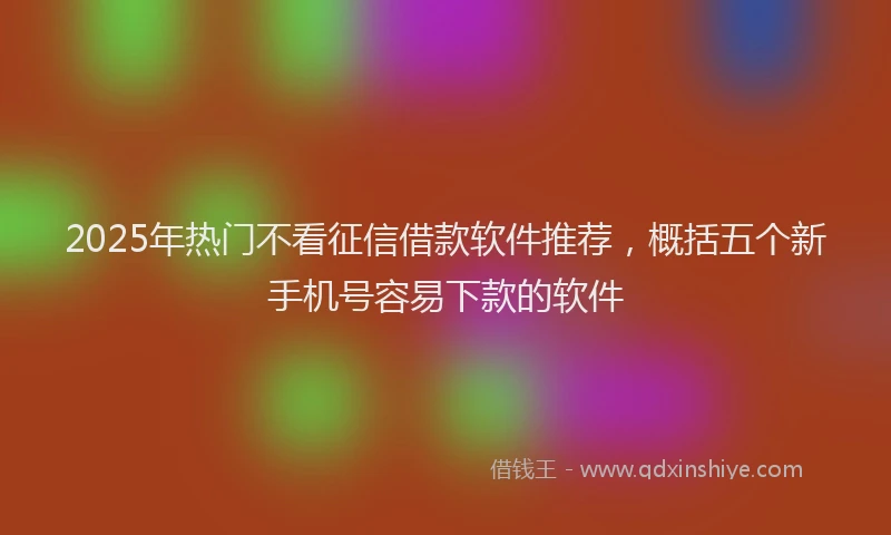 2025年热门不看征信借款软件推荐，概括五个新手机号容易下款的软件