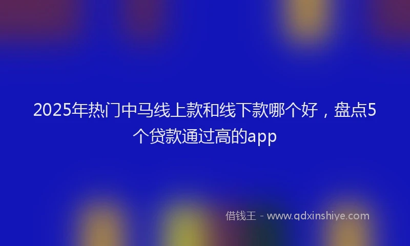 2025年热门中马线上款和线下款哪个好，盘点5个贷款通过高的app