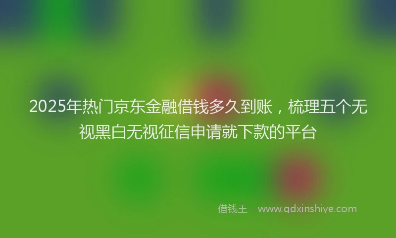 2025年热门京东金融借钱多久到账，梳理五个无视黑白无视征信申请就下款的平台