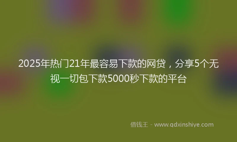 2025年热门21年最容易下款的网贷，分享5个无视一切包下款5000秒下款的平台