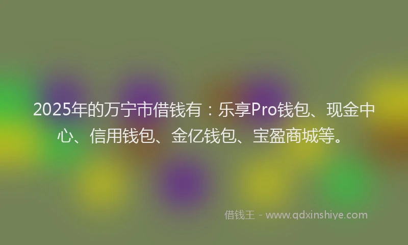 2025年的万宁市借钱有：乐享Pro钱包、现金中心、信用钱包、金亿钱包、宝盈商城等。