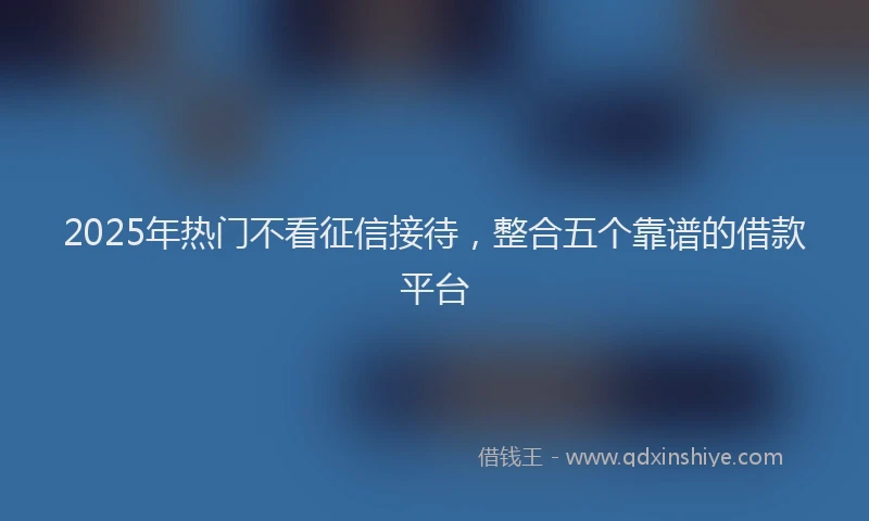 2025年热门不看征信接待，整合五个靠谱的借款平台