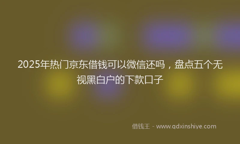 2025年热门京东借钱可以微信还吗，盘点五个无视黑白户的下款口子