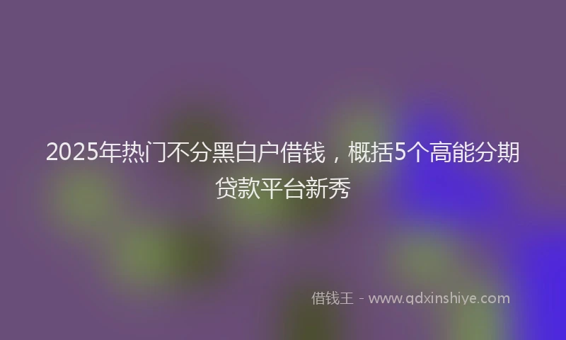 2025年热门不分黑白户借钱，概括5个高能分期贷款平台新秀