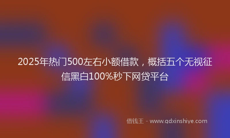 2025年热门500左右小额借款，概括五个无视征信黑白100%秒下网贷平台