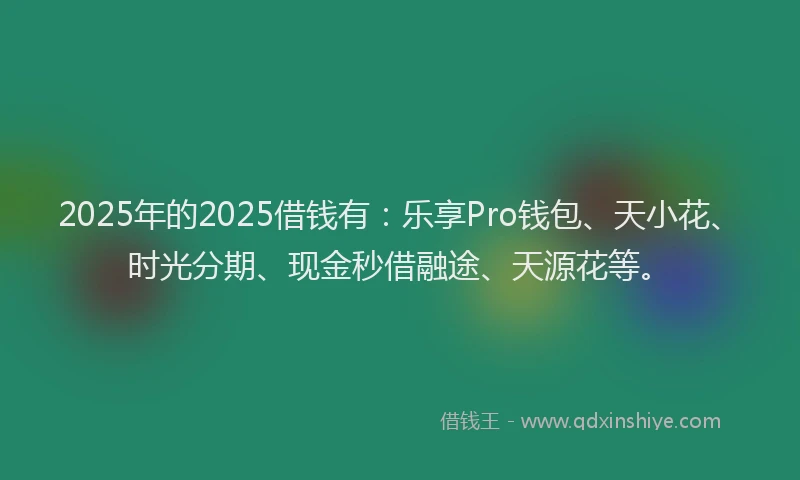 2025年的2025借钱有：乐享Pro钱包、天小花、时光分期、现金秒借融途、天源花等。