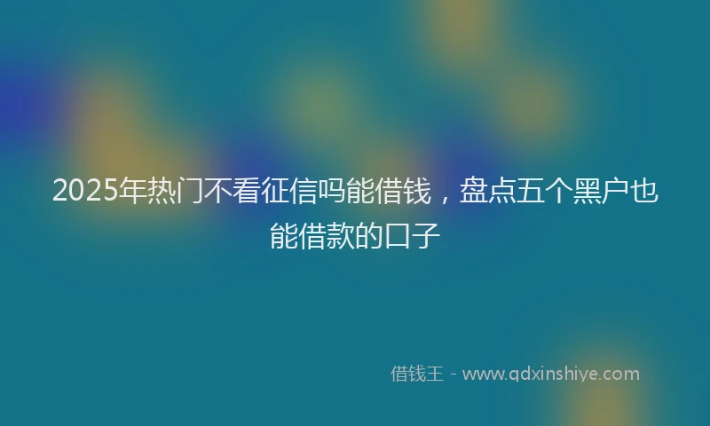 2025年热门不看征信吗能借钱，盘点五个黑户也能借款的口子