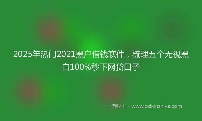 2025年热门2021黑户借钱软件，梳理五个无视黑白100%秒下网贷口子