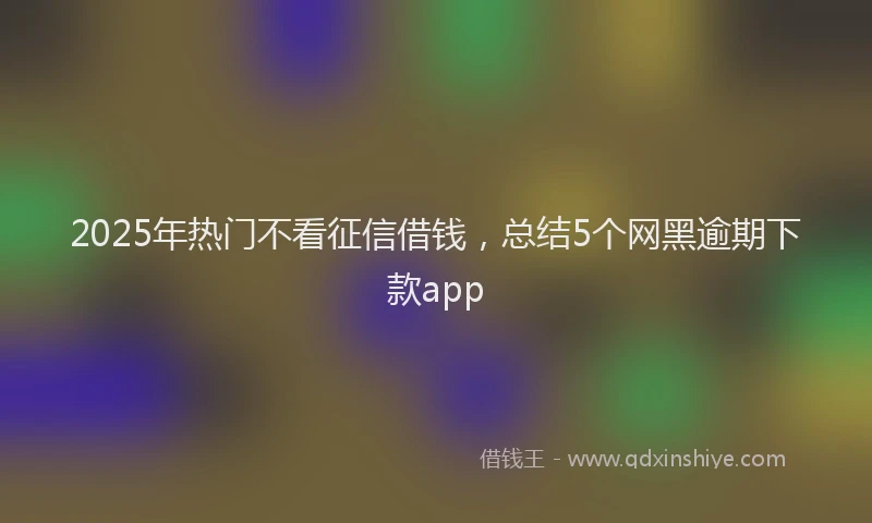 2025年热门不看征信借钱，总结5个网黑逾期下款app