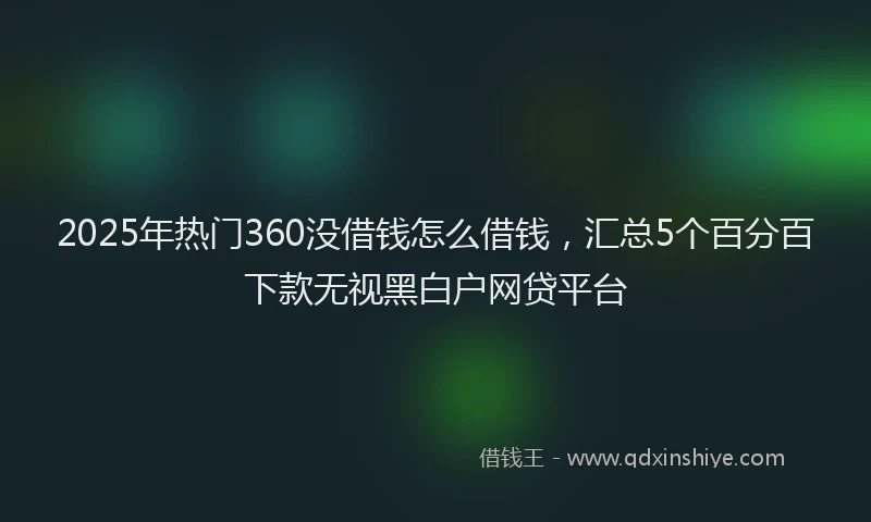 2025年热门360没借钱怎么借钱，汇总5个百分百下款无视黑白户网贷平台