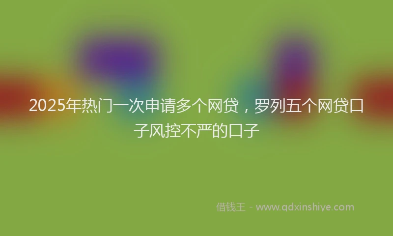 2025年热门一次申请多个网贷，罗列五个网贷口子风控不严的口子