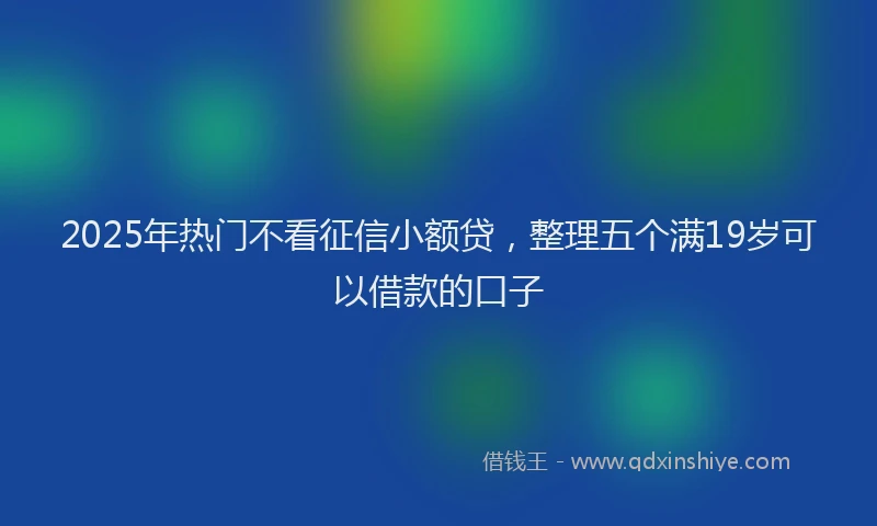 2025年热门不看征信小额贷，整理五个满19岁可以借款的口子