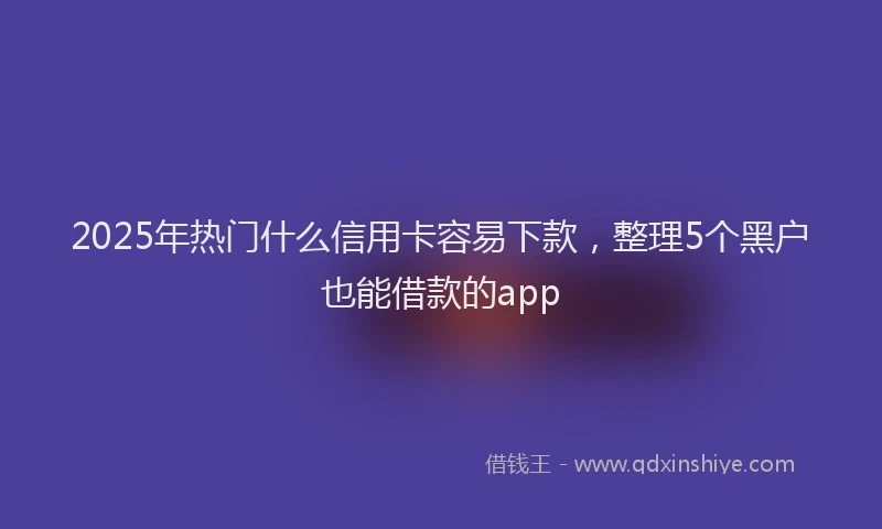 2025年热门什么信用卡容易下款，整理5个黑户也能借款的app