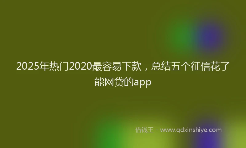 2025年热门2020最容易下款，总结五个征信花了能网贷的app
