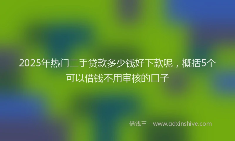 2025年热门二手贷款多少钱好下款呢，概括5个可以借钱不用审核的口子