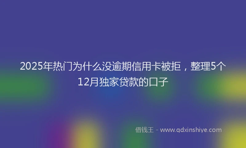 2025年热门为什么没逾期信用卡被拒，整理5个12月独家贷款的口子