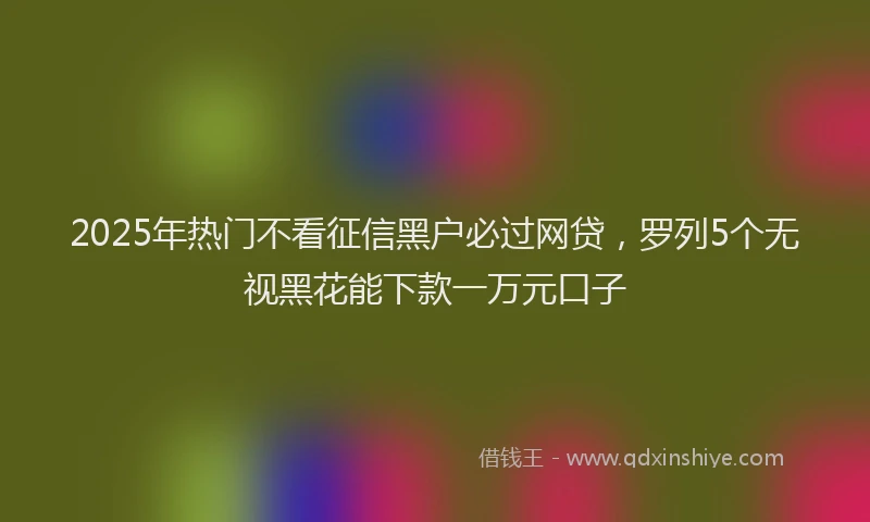 2025年热门不看征信黑户必过网贷，罗列5个无视黑花能下款一万元口子