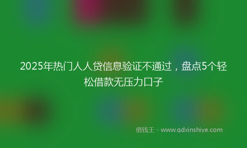 2025年热门人人贷信息验证不通过，盘点5个轻松借款无压力口子