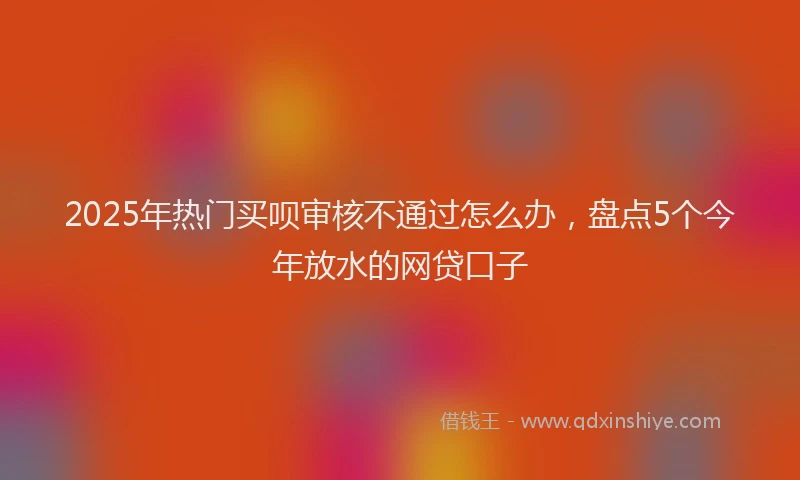 2025年热门买呗审核不通过怎么办，盘点5个今年放水的网贷口子