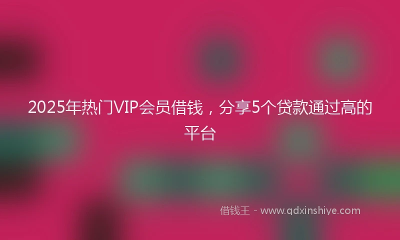 2025年热门VIP会员借钱，分享5个贷款通过高的平台