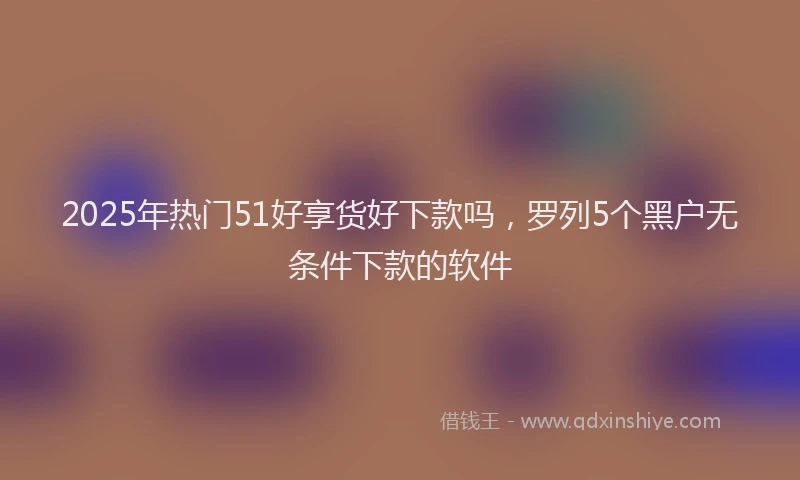 2025年热门51好享货好下款吗，罗列5个黑户无条件下款的软件