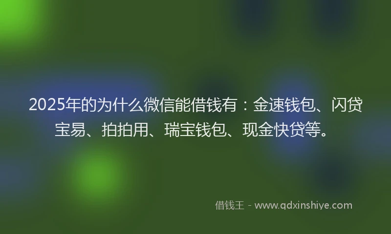 2025年的为什么微信能借钱有：金速钱包、闪贷宝易、拍拍用、瑞宝钱包、现金快贷等。