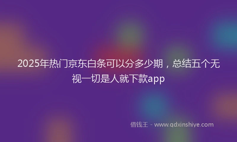 2025年热门京东白条可以分多少期，总结五个无视一切是人就下款app