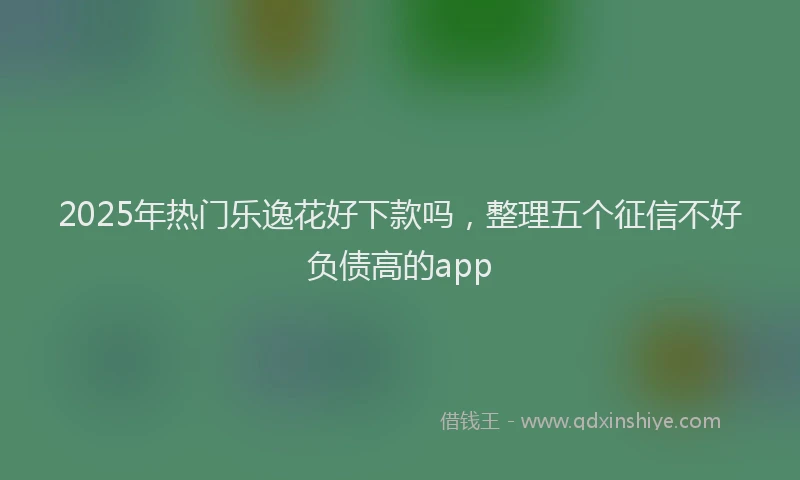 2025年热门乐逸花好下款吗，整理五个征信不好负债高的app