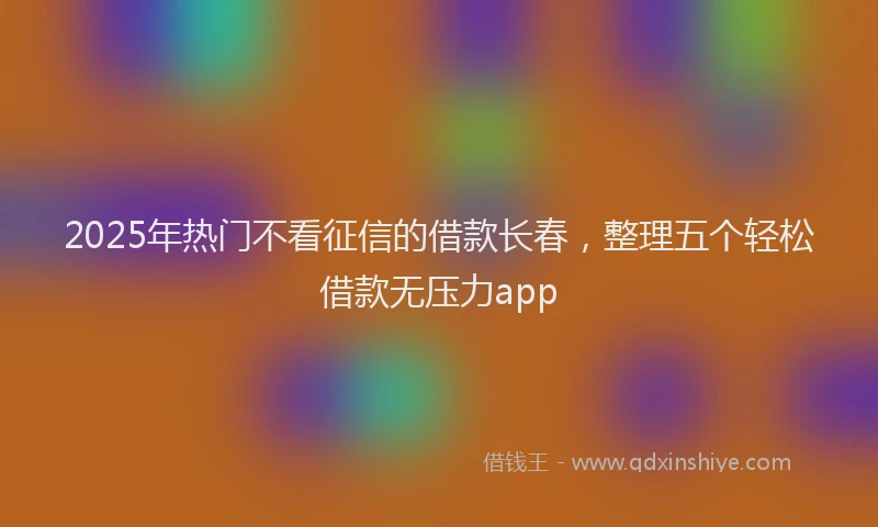 2025年热门不看征信的借款长春，整理五个轻松借款无压力app