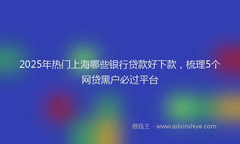 2025年热门上海哪些银行贷款好下款，梳理5个网贷黑户必过平台