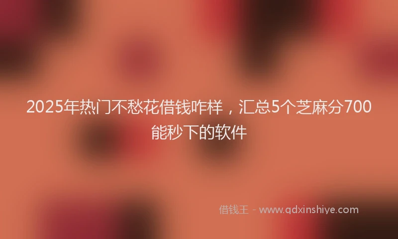 2025年热门不愁花借钱咋样，汇总5个芝麻分700能秒下的软件