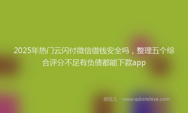 2025年热门云闪付微信借钱安全吗，整理五个综合评分不足有负债都能下款app