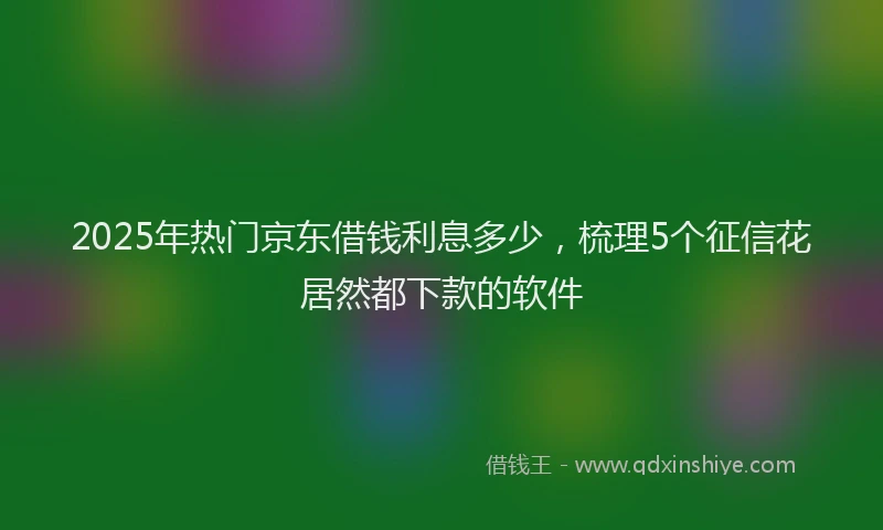 2025年热门京东借钱利息多少，梳理5个征信花居然都下款的软件