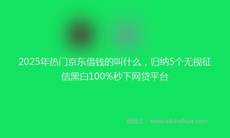 2025年热门京东借钱的叫什么，归纳5个无视征信黑白100%秒下网贷平台