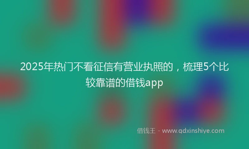2025年热门不看征信有营业执照的，梳理5个比较靠谱的借钱app